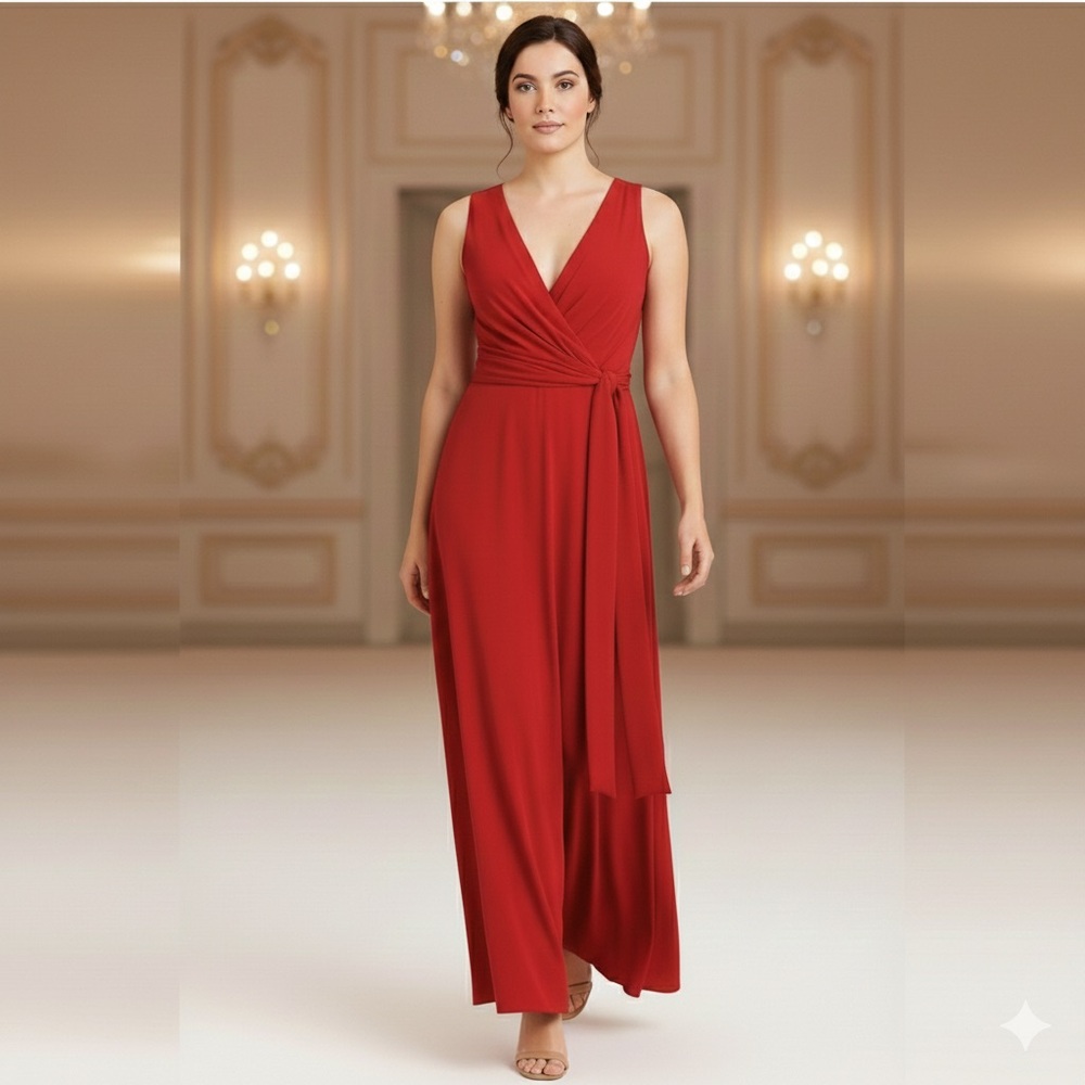 NWT | Donna Karan Red Full Length Dress | Large